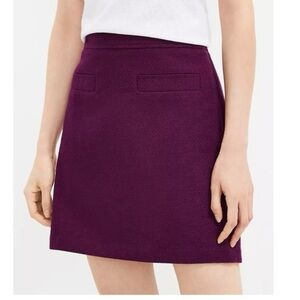 Loft Herringbone Tweed Shift Pocket Skirt